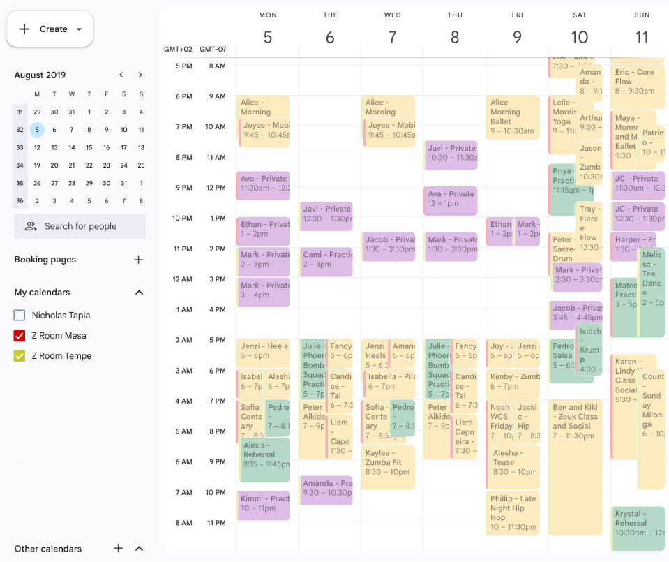 Fully booked calendar